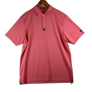 Bad Birdie Mens Performance Golf Polo Shirt Pink Short Sleeve XL